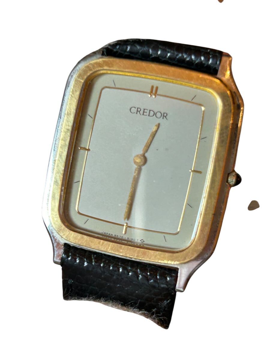 現状品】SEIKO セイコー CREDOR クレドール 9570-5180 ベゼル18KT 