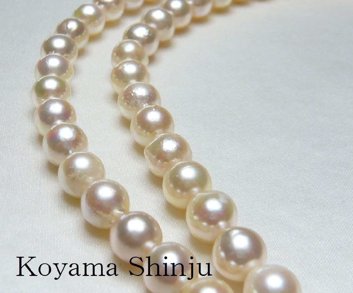 新品★小山真珠★１円～リクエスト出品です♪絶品カラー！79ｃｍ！大珠8.0-8.5ミリあこや本真珠ロングパールネックレス_3