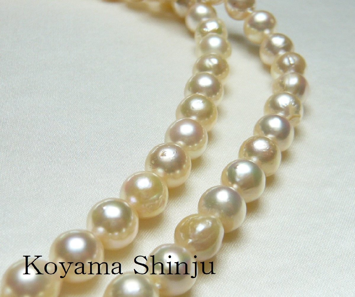 新品★小山真珠★１円～リクエスト出品です♪絶品カラー！79ｃｍ！大珠8.0-8.5ミリあこや本真珠ロングパールネックレス_4