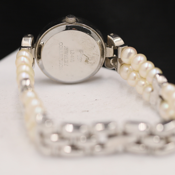 1円 稼働 リズ LZ-110 石付 ラウンド QZ シェル文字盤 レディース腕時計 TKD 4774000 1APY_4