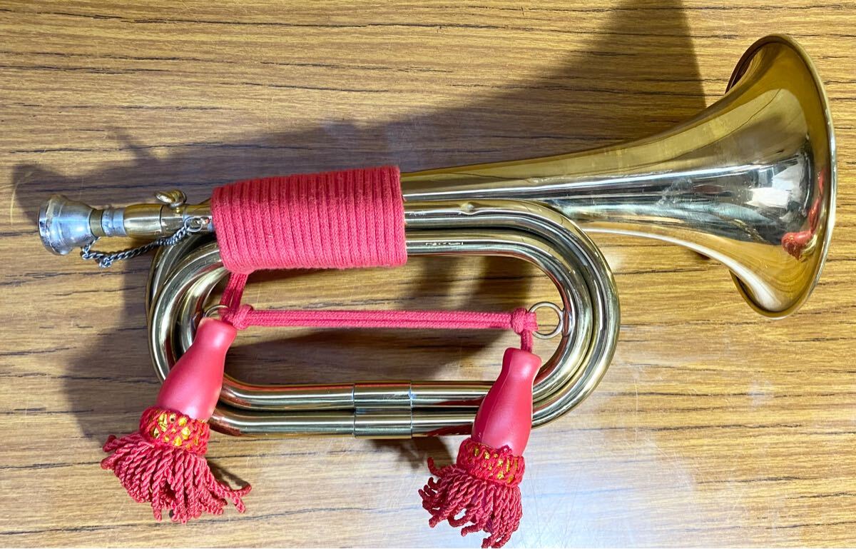 MAXTONE 信号ラッパ 3つ巻 ゴールド仕上げ 中古 (その他の金管楽器