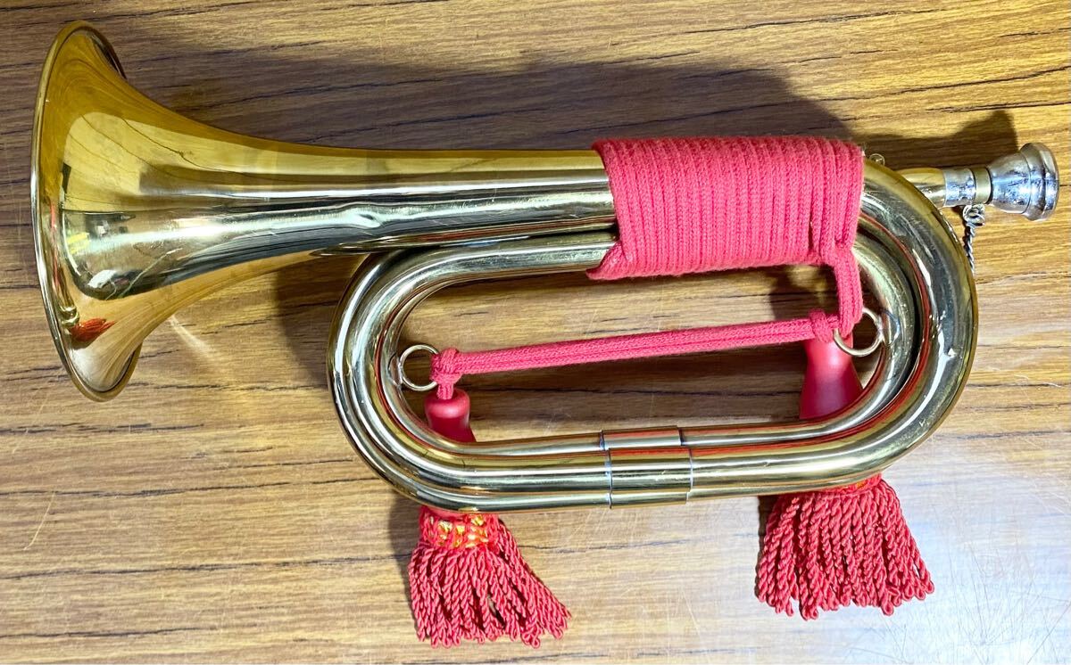 MAXTONE 信号ラッパ 3つ巻 ゴールド仕上げ 中古 (その他の金管楽器
