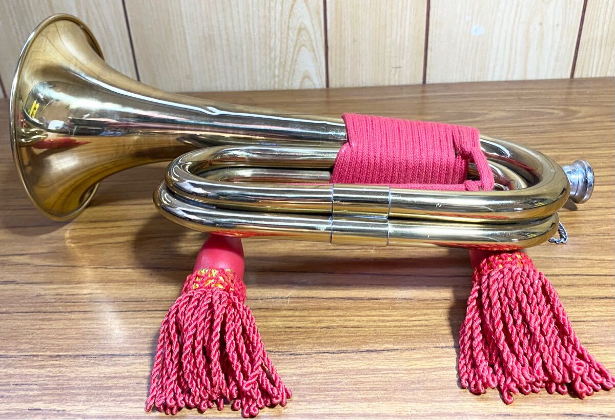 MAXTONE 信号ラッパ 3つ巻 ゴールド仕上げ 中古 (その他の金管楽器