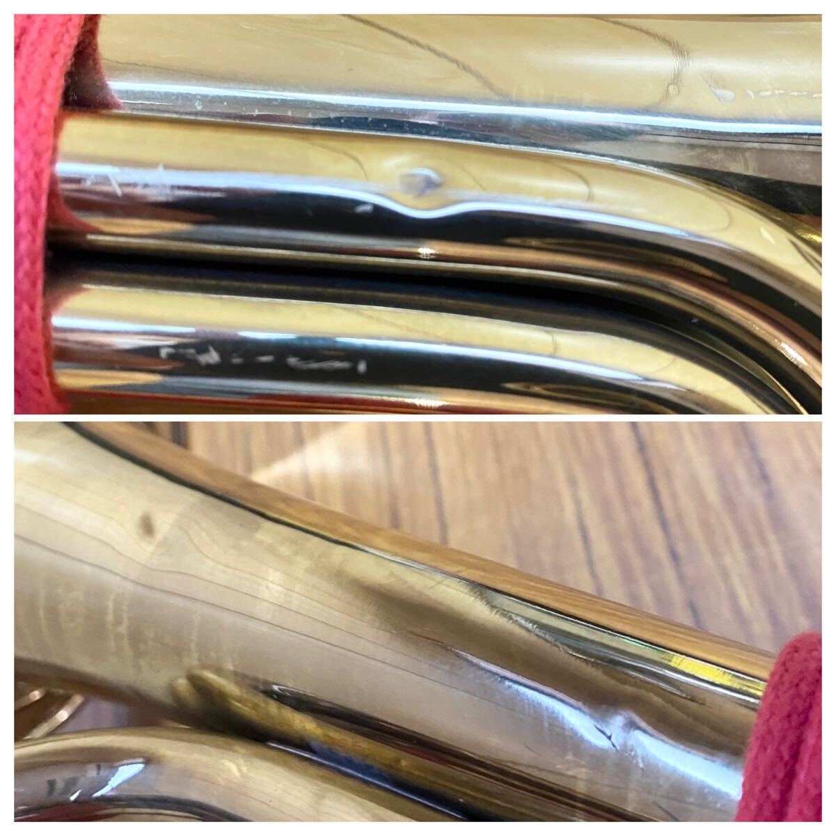 MAXTONE 信号ラッパ 3つ巻 ゴールド仕上げ 中古 (その他の金管楽器