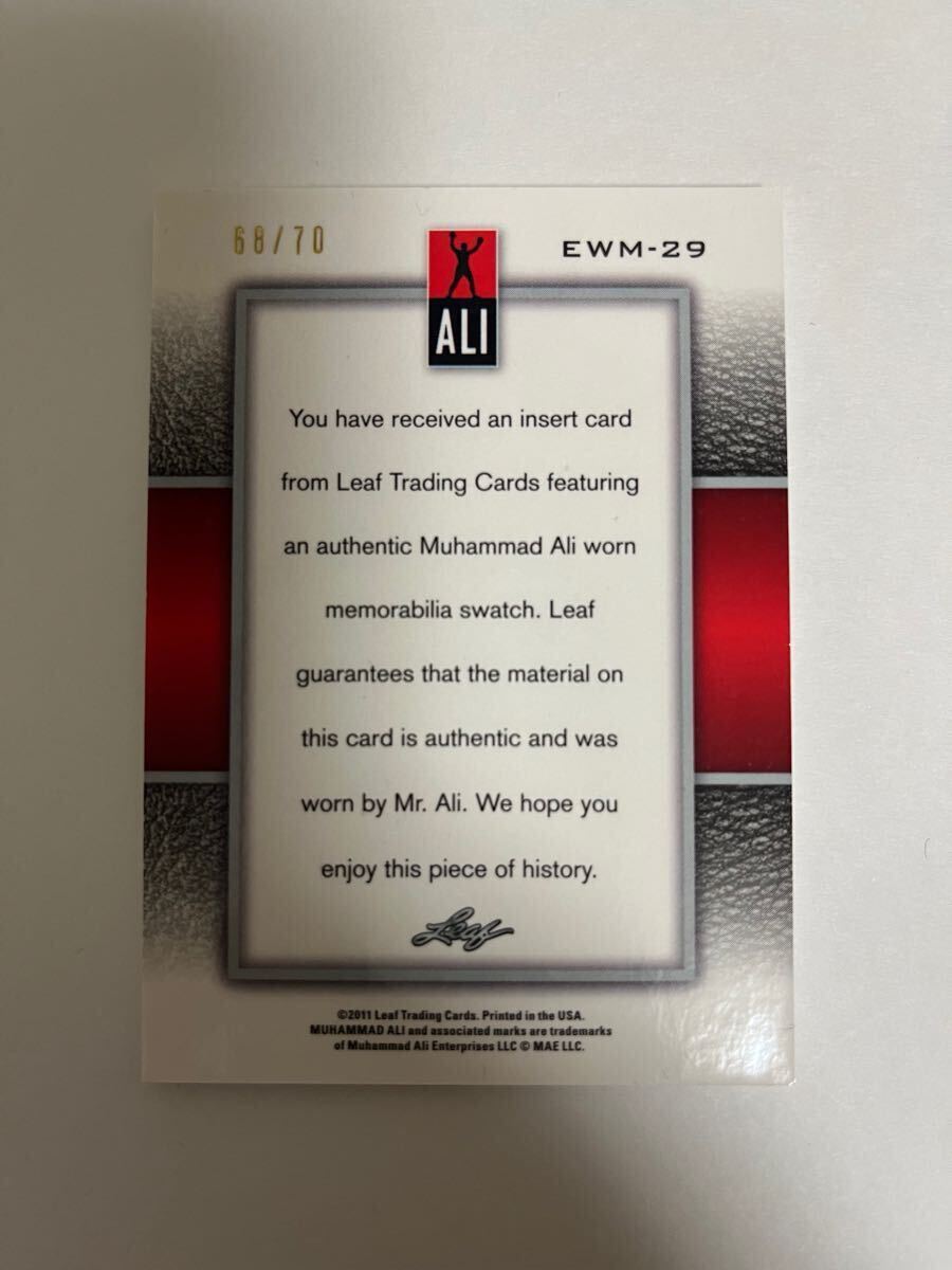 2011 Leaf Muhammad Ali Metal 70枚限定モハメド・アリ実使用メモラビリアカード 2_2