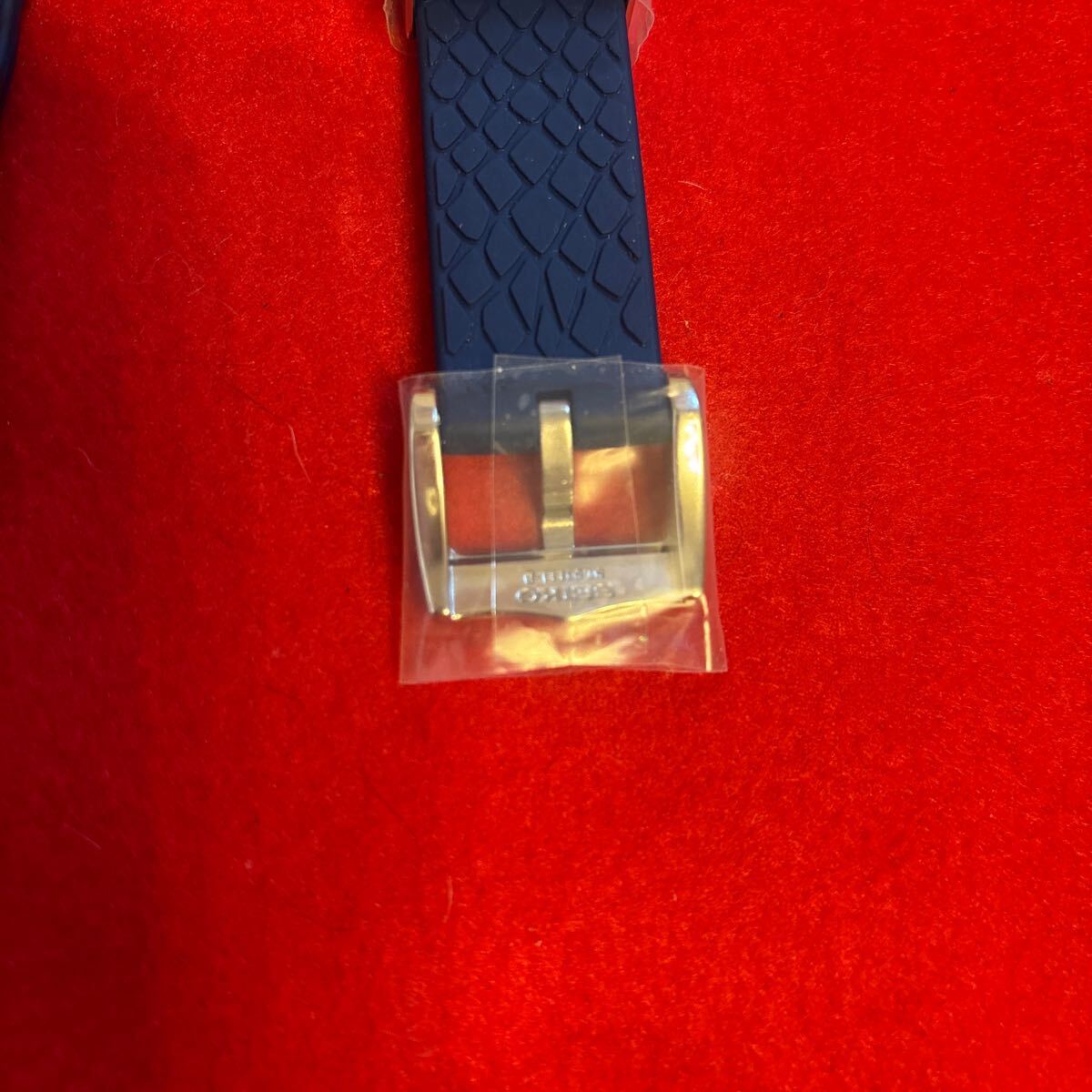 SEIKOガランテ純正ブルーシリコンラバーベルトバックル遊環セット　新品 _2