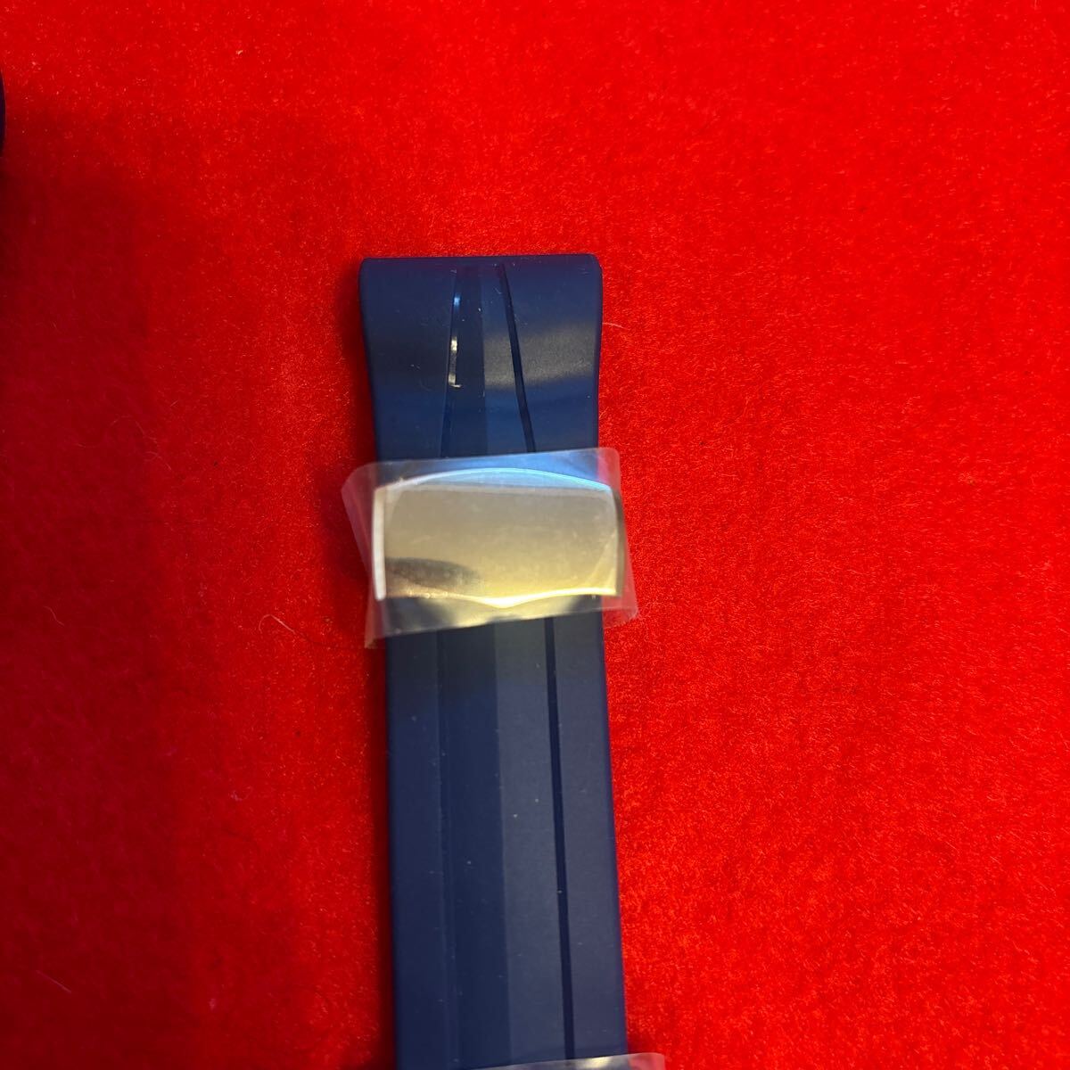 SEIKOガランテ純正ブルーシリコンラバーベルトバックル遊環セット　新品 _3