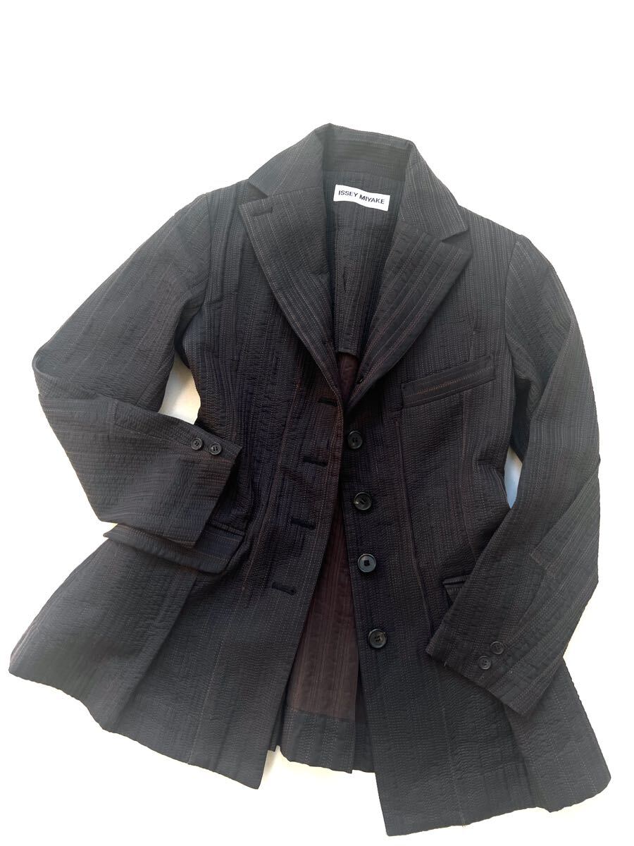 s*h様 [90s] ISSEY MIYAKE ステッチデザイン ジャケット ISSEY MIYAKE デザインテーラードジャケット イッセイミヤケ ミシン