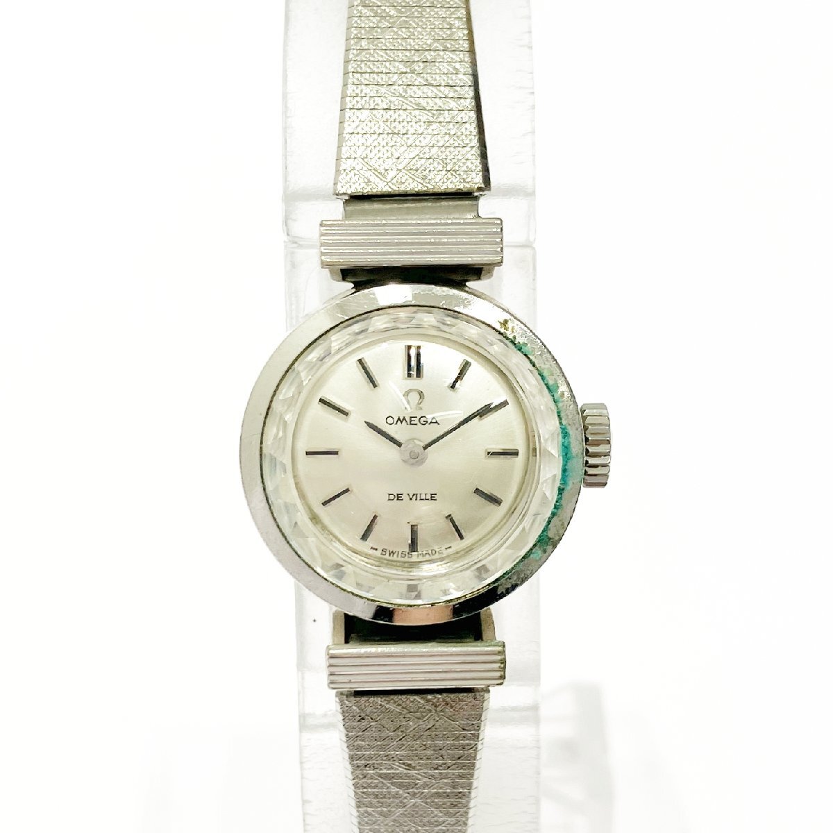 1円スタート】OMEGA オメガ デビル カットガラス SS シルバー文字盤 手