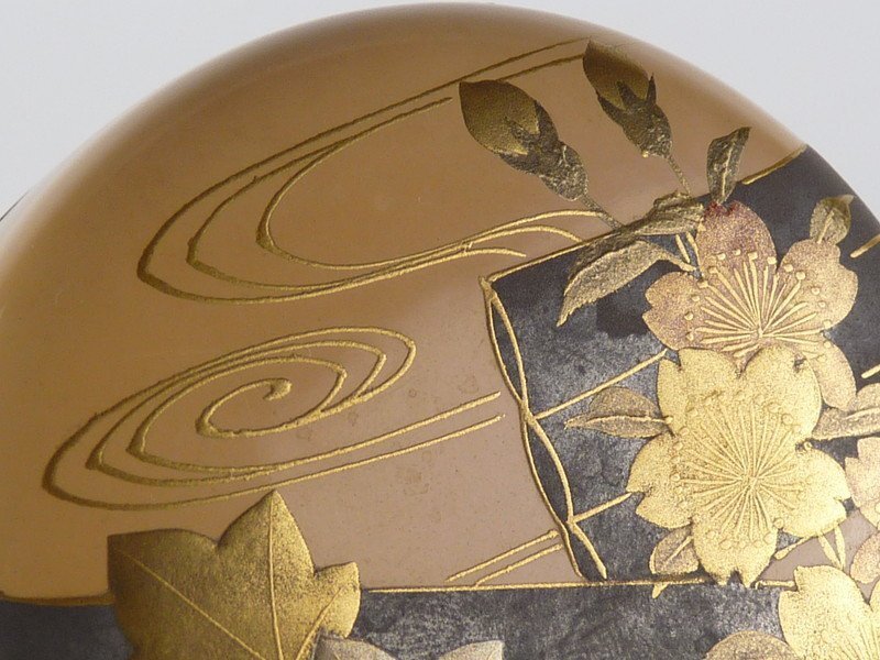 蒔絵師 荒井正春 扇面棚 鳳凰 組立式 高さ39.5cm 共箱 扇屋】荒井正春 白漆 花筏蒔絵 棗 共箱 高さ 約6.5cm 幅 約6.5cm 木製