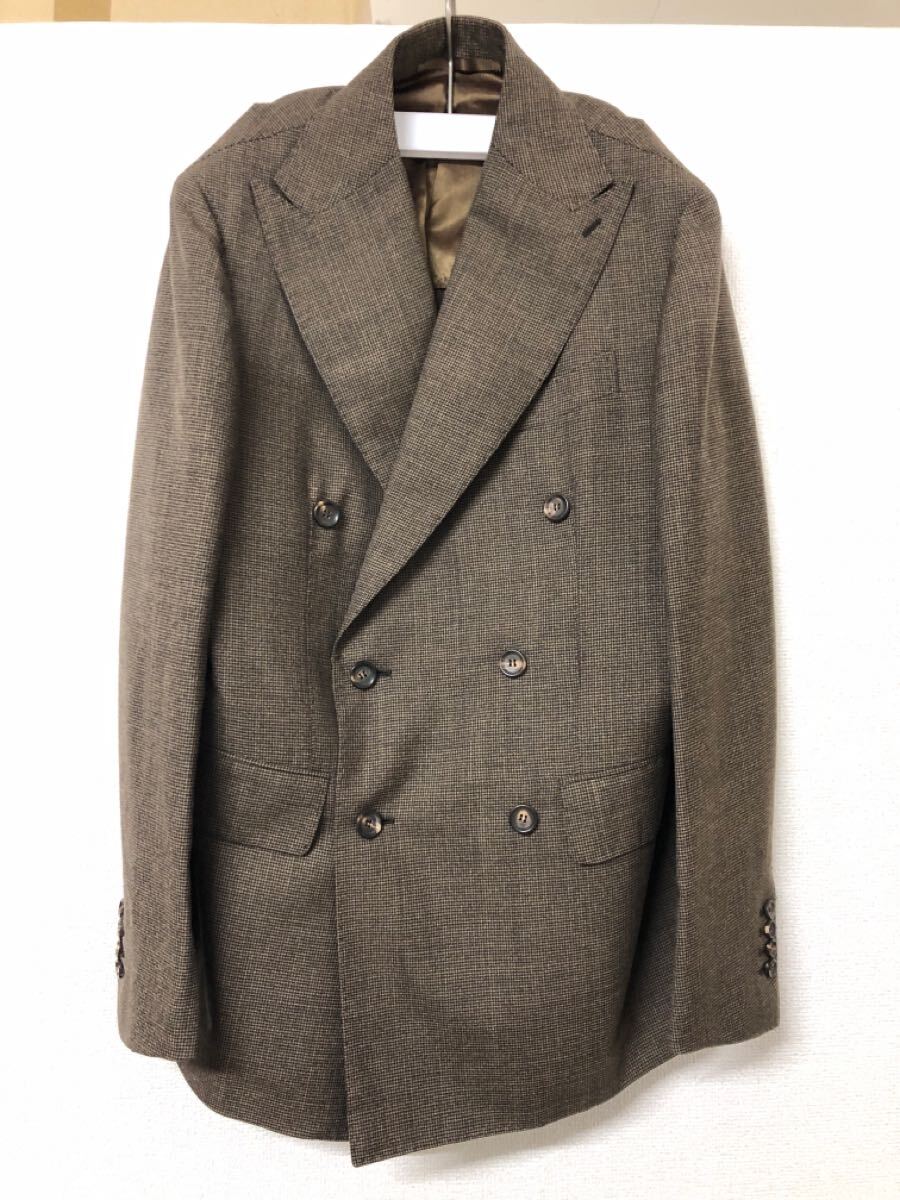 Stile Latino ダブルブレストスーツ ウール千鳥チェック スティレ