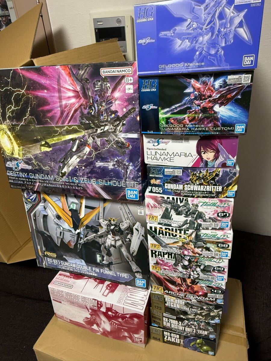 ガンダム　ガンプラ詰め合わせ　GUNPLAセットHG HGUC MG プレミアムバンダイ　ゼウスユニット　ダブルフィンファンネル　ガンプラ HGCE HG_1