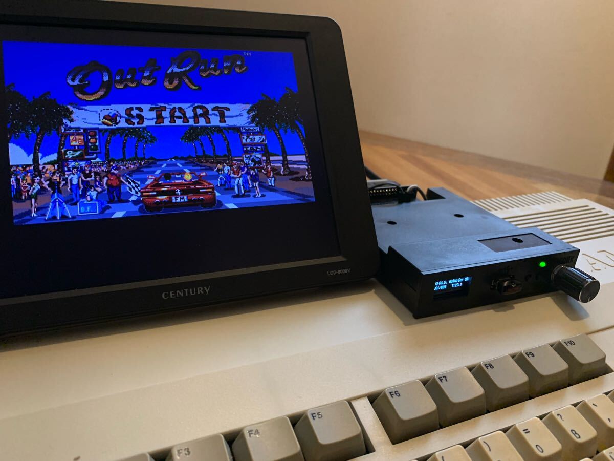 FlashFloppy Gotek グレー 改 FDD フロッピーエミュレータ 大型OLED