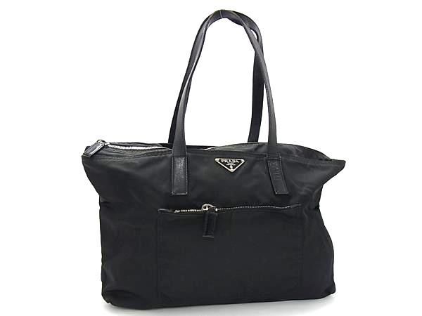 1円 PRADA プラダ テスートナイロン×レザー トートバッグ ショルダー