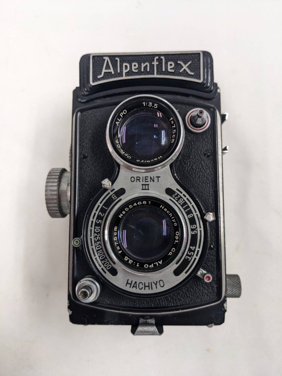 1円スタート！動作未確認 ORIENTIII /HACHIYO Alpenflex 1:3.5 f=7.5cm フィルムカメラ アナログカメラ レトロ 二眼レフ_2