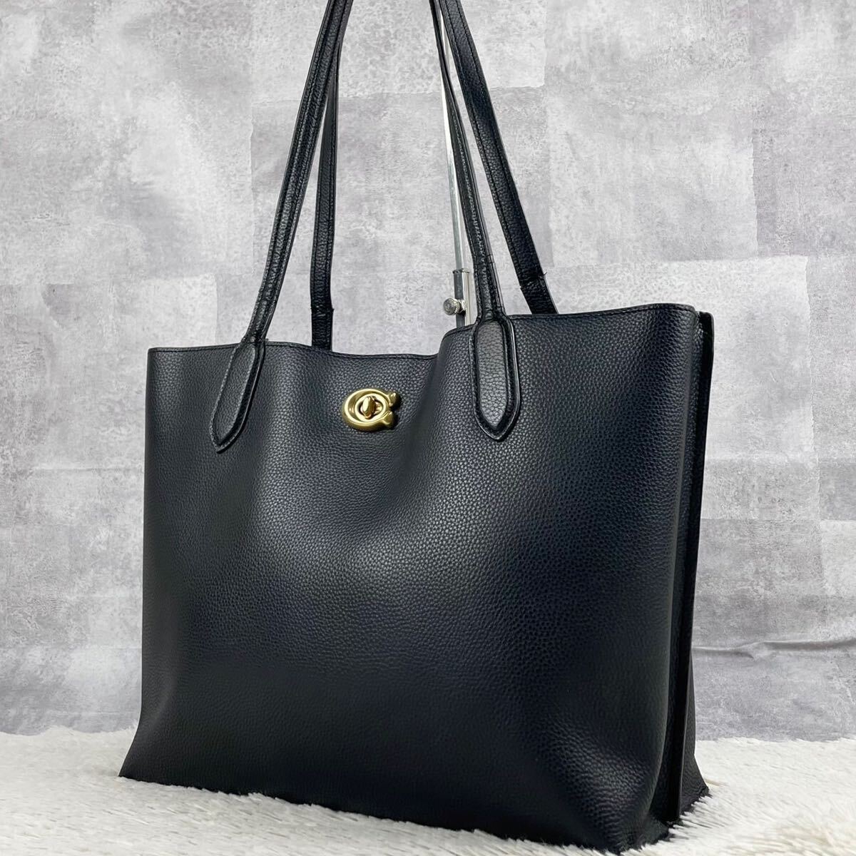 コーチ ビジネスバッグ ブリーフケース レザー シボ 鞄 美品 COACH