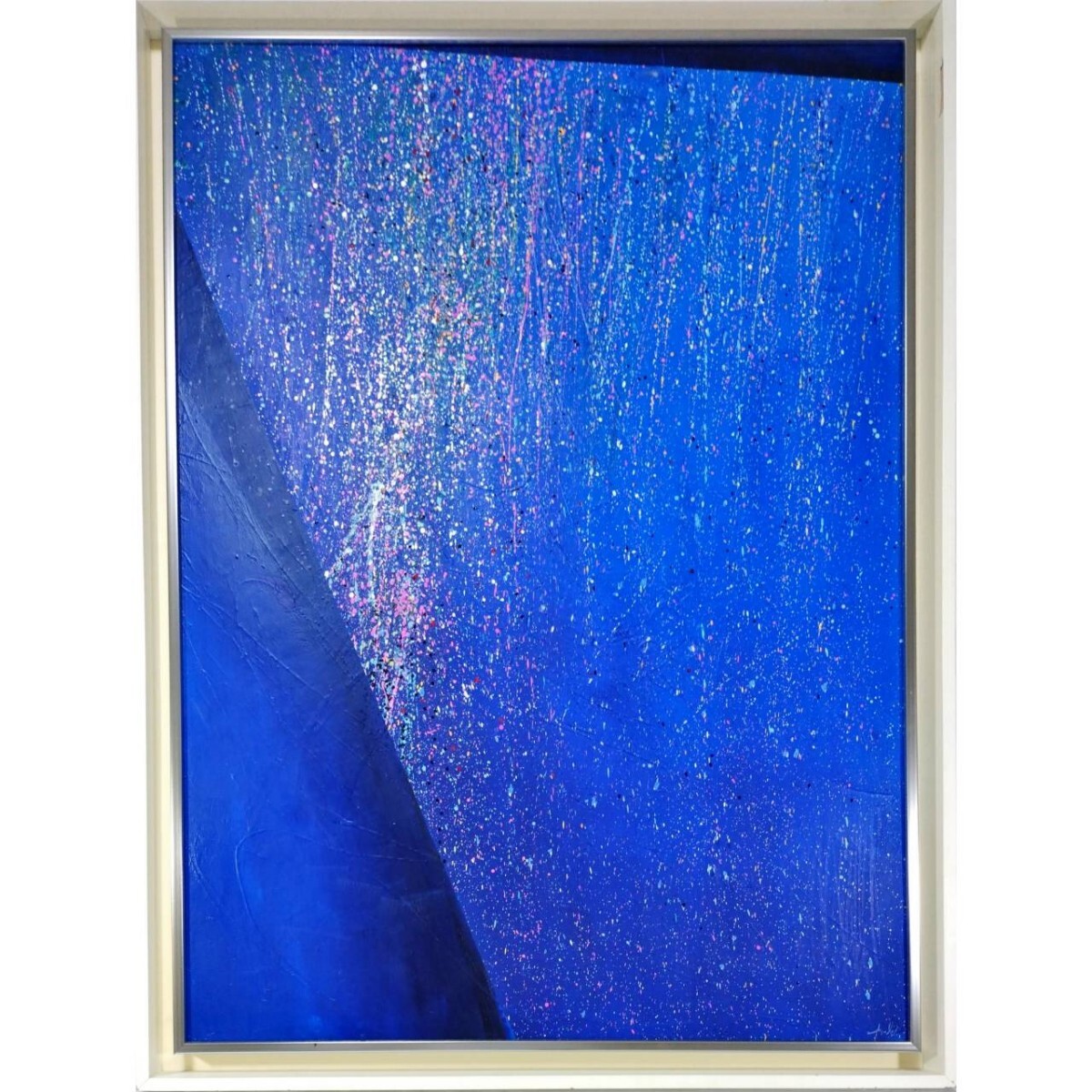 『真作 大作 油彩/新構造社委員【細谷玉江】「空の旅人」東邦画廊 共シール 直筆サイン/額装縦99cm横73cm』神奈川県出身 肉筆絵画 洋画家