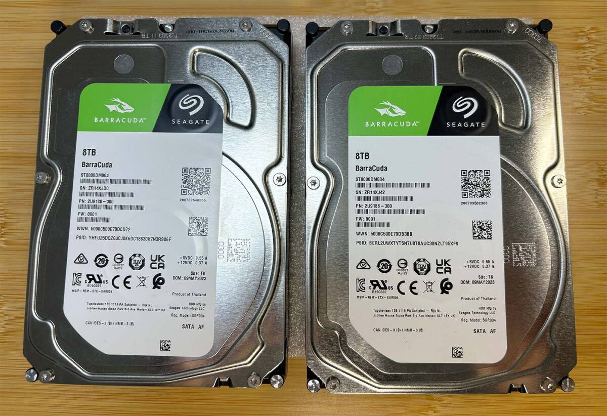 PCパーツ Seagate Barracuda 8TB HDD 2台セット
