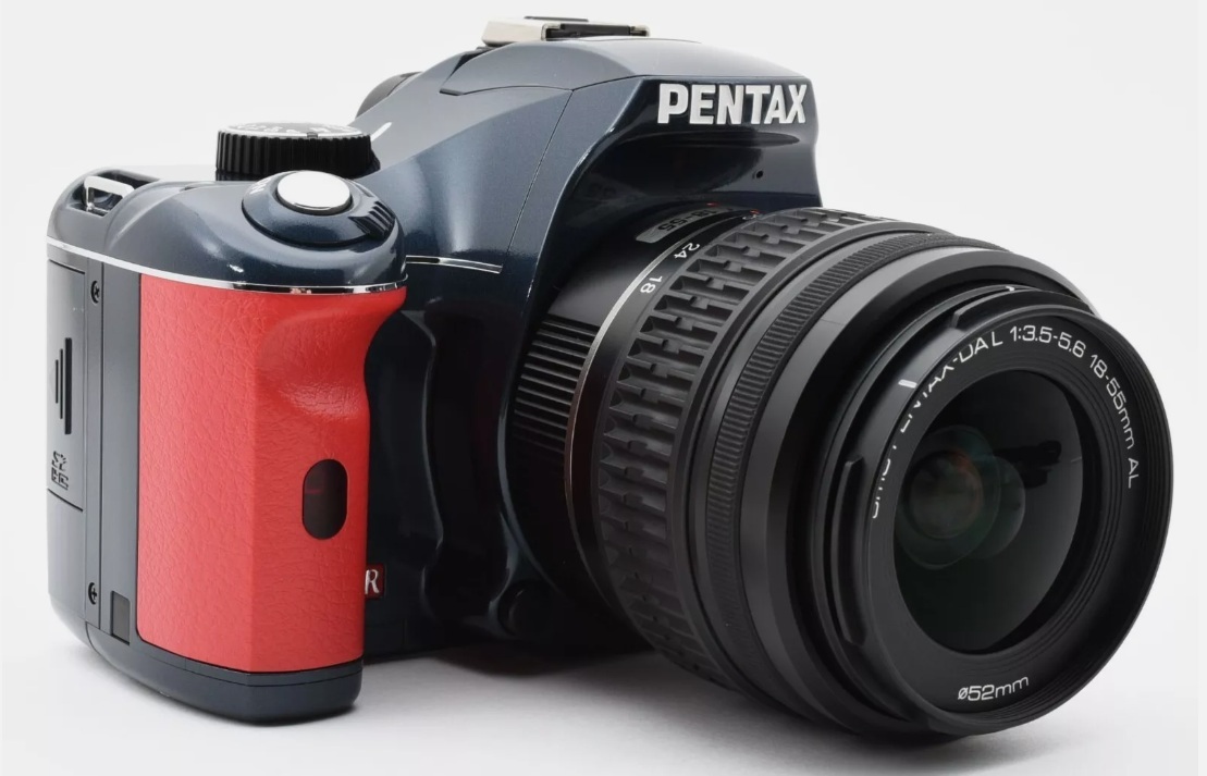 Pentax K-x 1240万画素 オーダーカラー ネイビーレッド 18-55mmレンズセット [美品・現状品] 32GB 新品SDカード ストラップ付き #Y1612_3