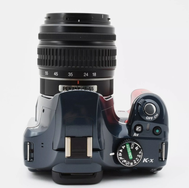 Pentax K-x 1240万画素 オーダーカラー ネイビーレッド 18-55mmレンズセット [美品・現状品] 32GB 新品SDカード ストラップ付き #Y1612_7