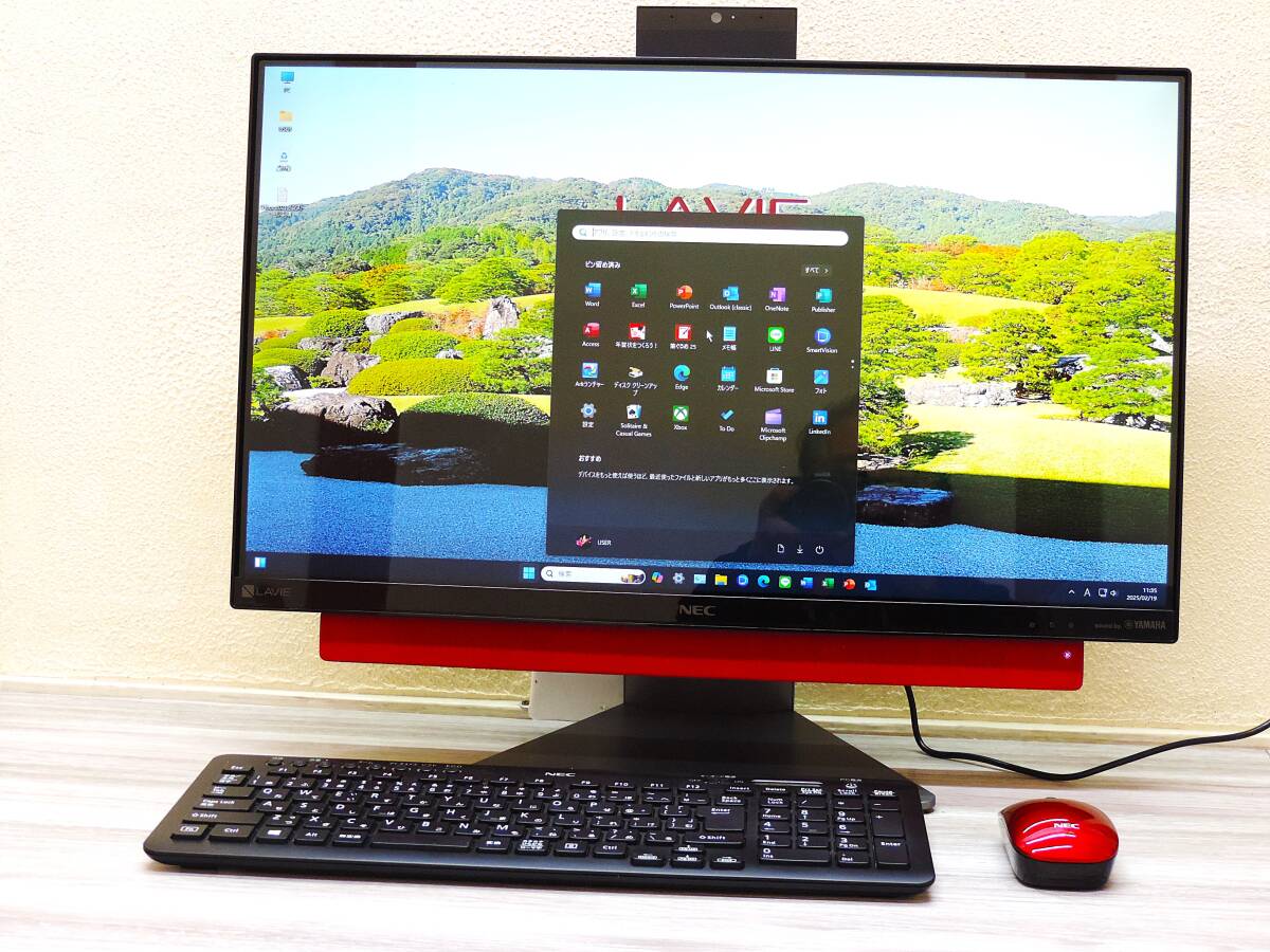 【俊足LAVIE PC-DA770KAR】Core i7-8550U/新品512GB SSD/余裕12GBメモリ★最新Win11(24H2)★地デジTV即利用可★Office2021Pro★23.8型液晶_2