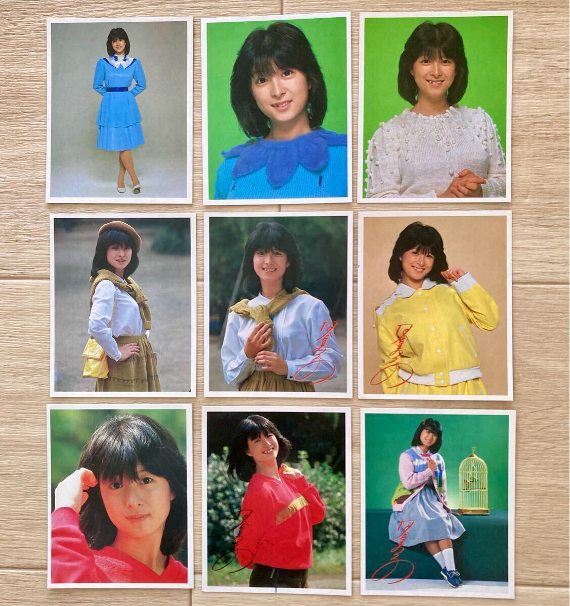 ラ*ン様 河合奈保子　アイドル写真カードセット 送料無料 河合奈保子さん 山勝フォトカード9枚セット ブロマイド 芸映