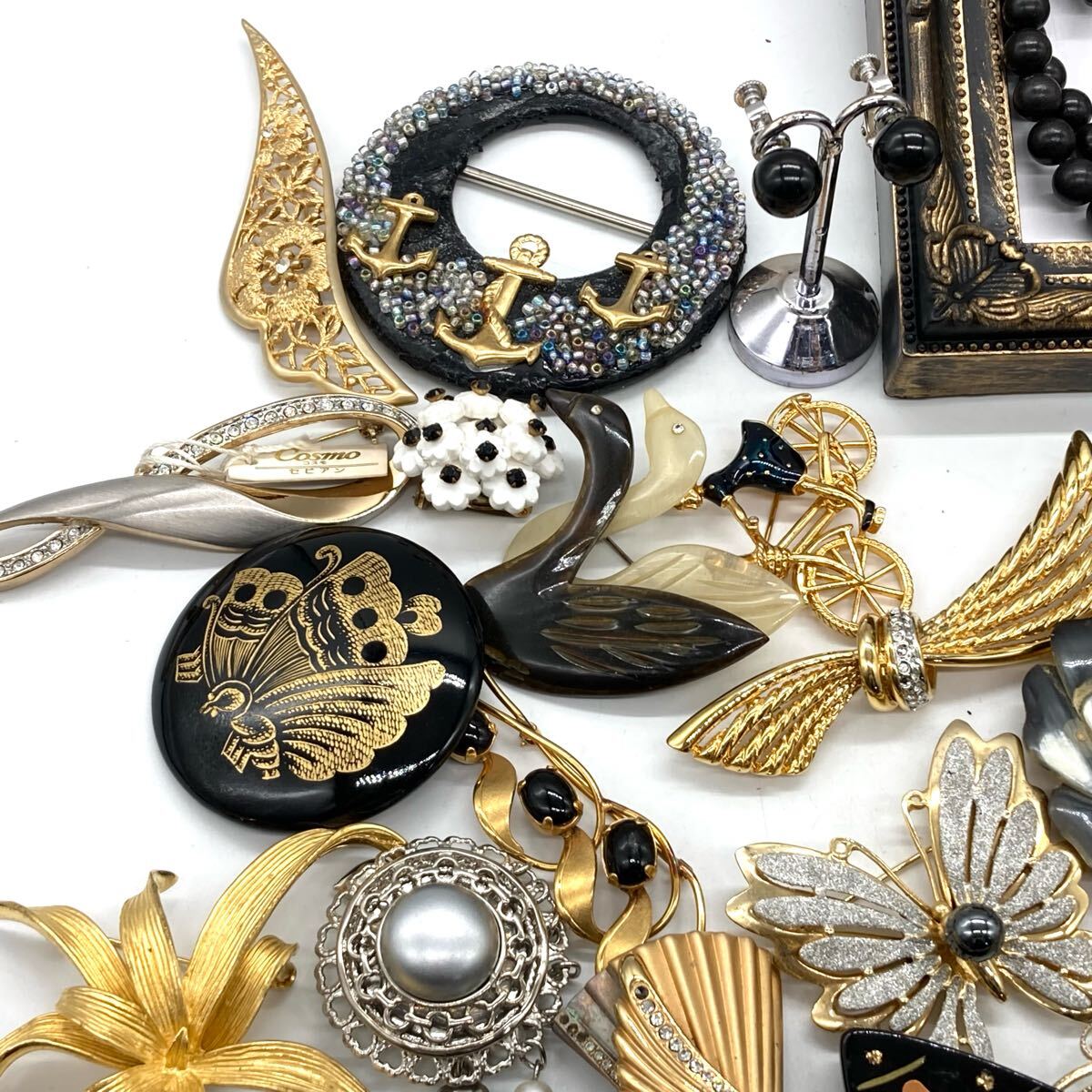 1円スタート!!HANAE MORI/馬モチーフべっ甲入り!!■アクセサリーおまとめ■ m 約1124.1g ネックレス ブローチ 本真珠 パール EB1 C528_8