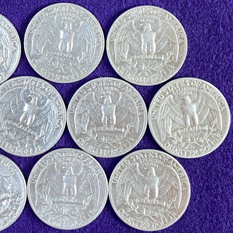 25セント1958年 硬貨 銀貨10枚セットLIBERTY QUARTER DOLLAR