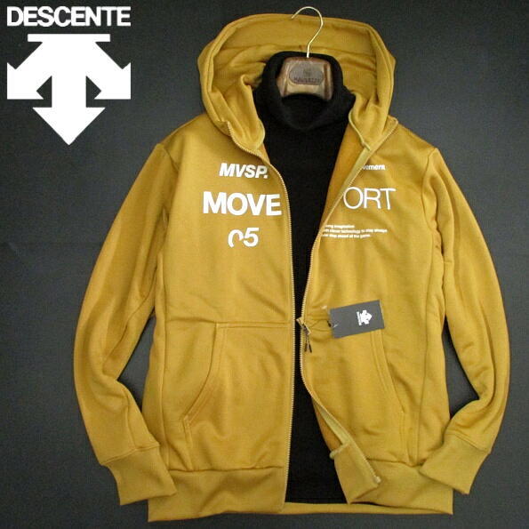 新品 未使用▼ デサント 春物　ジップアップパーカー　ゴルフにも！ キャメル　Lサイズ　未使用　DESCENTE　フーディー ジャケット　羽織り_1