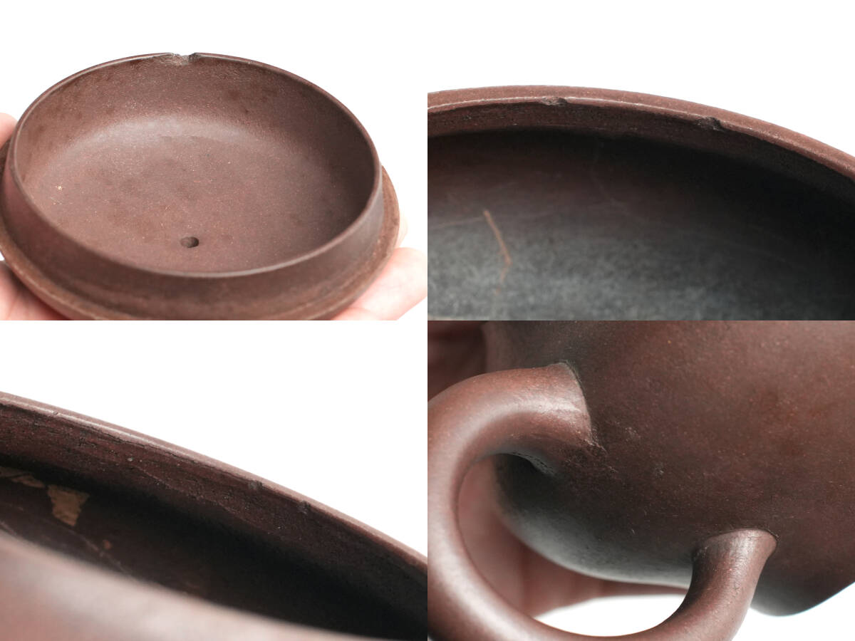 H249 大ぶり 朱泥急須 宜興窯 紫砂茶壺 茶器 茶道具 煎茶道具 陶器 骨董 唐物 中国古美術 古玩 中国アンティーク_10