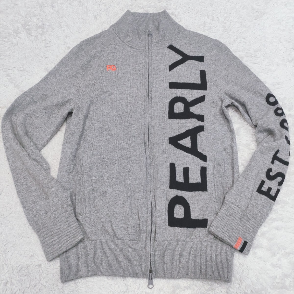 希少Lサイズ【極美品 カシミヤ100%】PEARLY GATES パーリーゲイツ ドライバーズニット セーター ジャケット ゴルフウェア デカロゴ メンズ_1