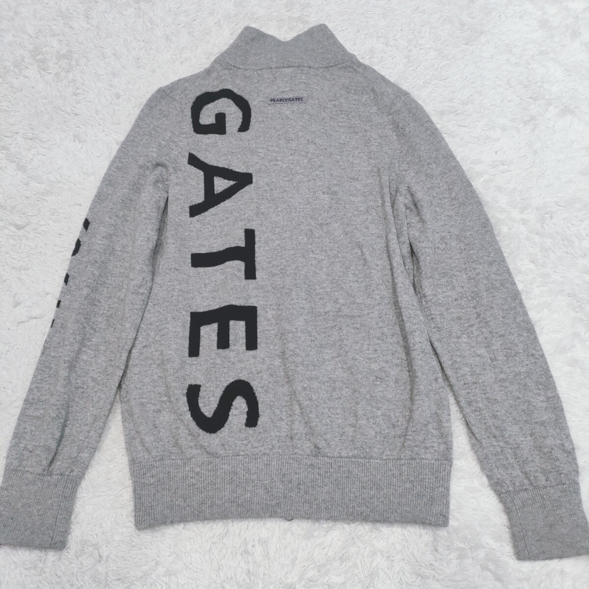 希少Lサイズ【極美品 カシミヤ100%】PEARLY GATES パーリーゲイツ ドライバーズニット セーター ジャケット ゴルフウェア デカロゴ メンズ_2