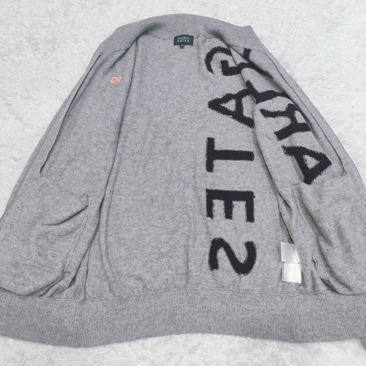 希少Lサイズ【極美品 カシミヤ100%】PEARLY GATES パーリーゲイツ ドライバーズニット セーター ジャケット ゴルフウェア デカロゴ メンズ_3