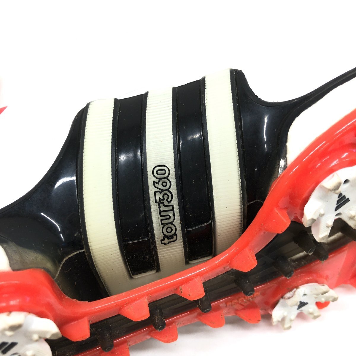 ●adidas アディダス 定価27,500円 ツアー360EQTボア 本革 レザー ゴルフシューズ 25cm 白 ホワイト スパイク ダイヤル式 鋲交換式 メンズ_10