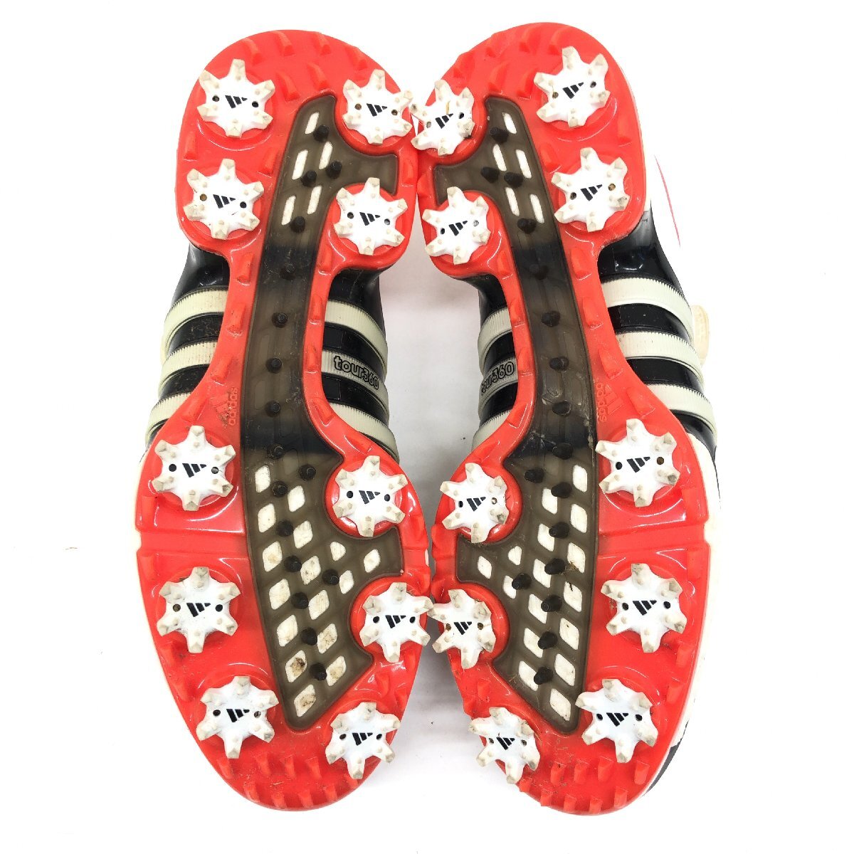 ●adidas アディダス 定価27,500円 ツアー360EQTボア 本革 レザー ゴルフシューズ 25cm 白 ホワイト スパイク ダイヤル式 鋲交換式 メンズ_8