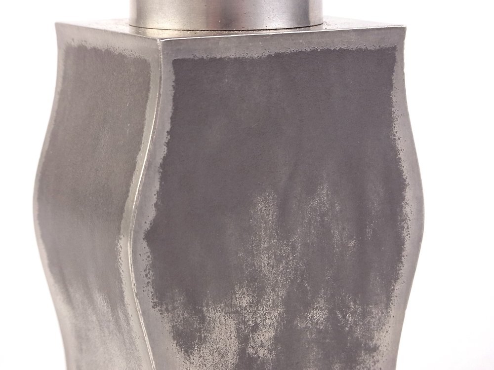 ◆SABI◆ 二世 秦 蔵六 造 張星輝之作意 純錫 風字式 茶壷 在銘 共箱 二重箱 辛酉之秋日（1921年）◆ 煎茶 茶器 茶入 茶心壷_4