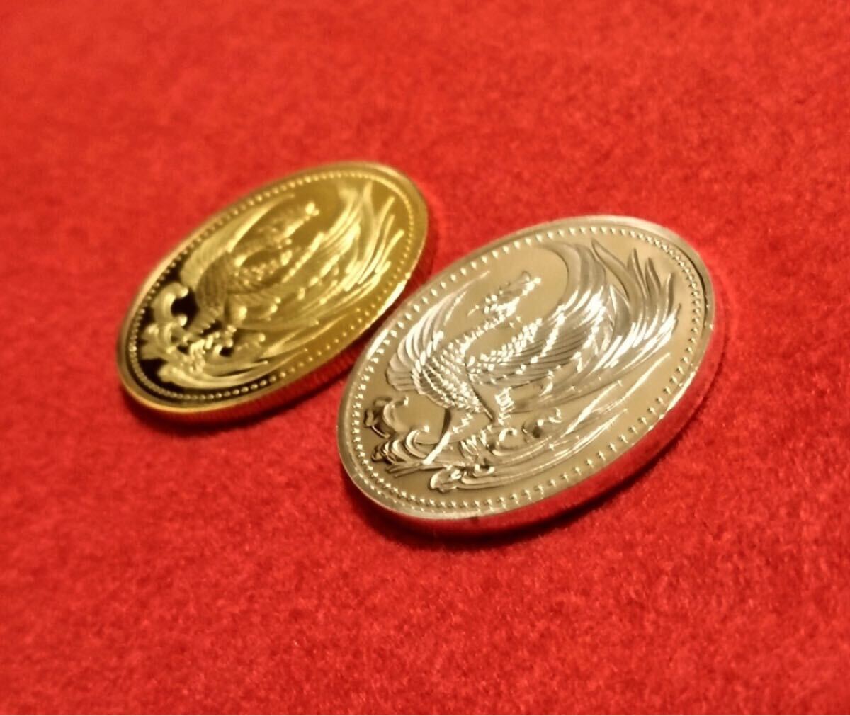 鳳凰 金銀2枚セット 火の鳥 フェニックス 記念硬貨 メダル 菊紋天皇