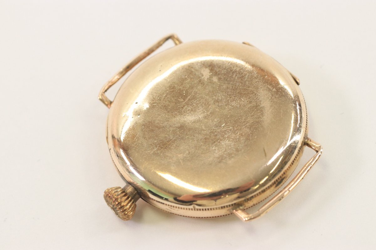 【ジャンク】ELGIN エルジン 手巻き 腕時計 スモセコ ゴールドカラー ラウンド アンティーク フェイスのみ 稼働品 7054-HA_7