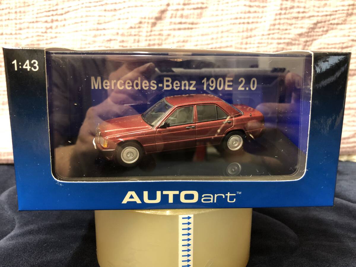 当時物！在庫品・AUTO art・1/43 メルセデスベンツ 190E 2.0 (赤)・未開封品・現品限り！_1