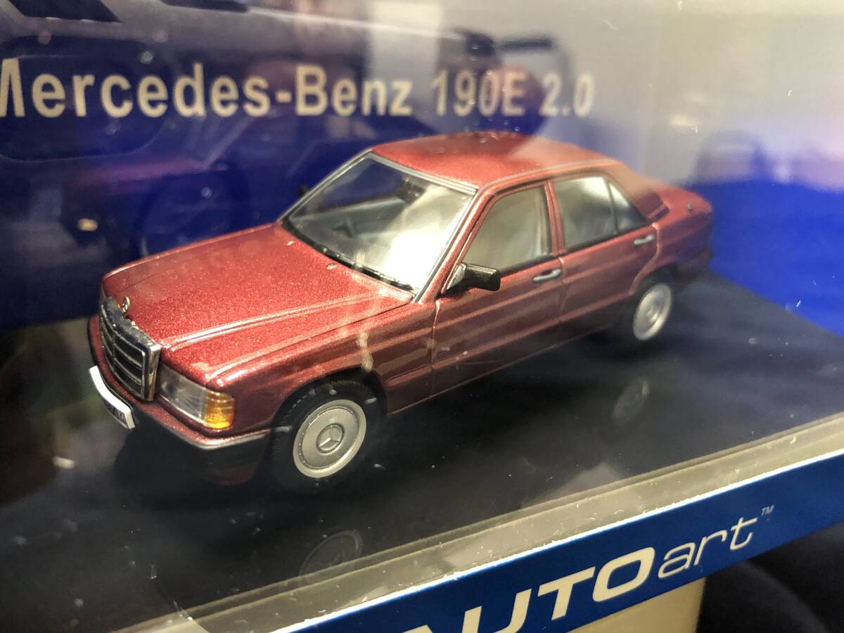 当時物！在庫品・AUTO art・1/43 メルセデスベンツ 190E 2.0 (赤)・未開封品・現品限り！_2