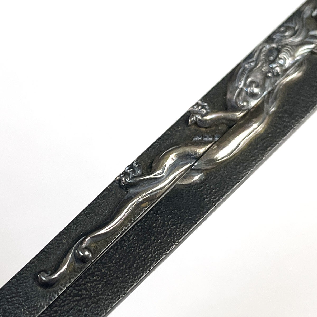 s03]時代 割笄 刀装具 細密金工細工 赤銅 銀象嵌(鍔、刀装具)｜売買
