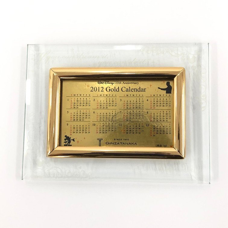 GINZA TANAKA 2012 Gold Calendar 純金1g GINZA TANAKA 2012 Gold Calendar Walt Disney 110th Anniversary 純金