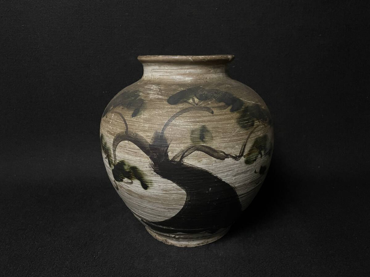 時代 古唐津 弓野焼 二彩唐津 花瓶 古武雄 花器 大壺(花器、壷)｜売買