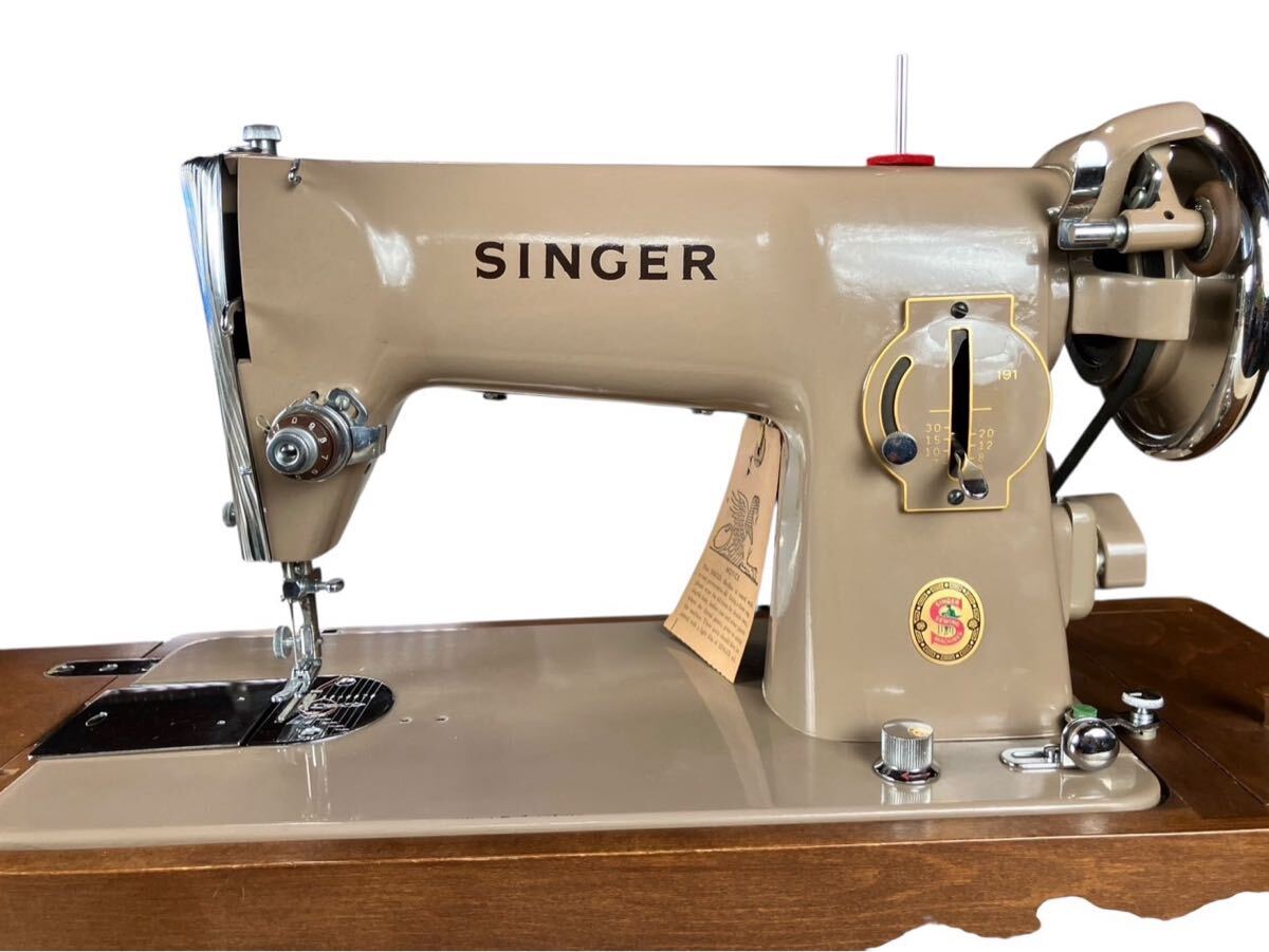 N1031】SINGER シンガー 電動ミシン 木製ケース付き ヴィンテージ