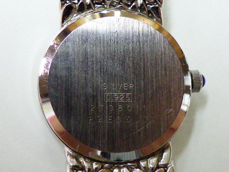 ★ レトロ ウォルサム　レディース ウォッチ Silver 925 クォ―ツ ストーンベゼル 黒 27080 ★ 動作品_4