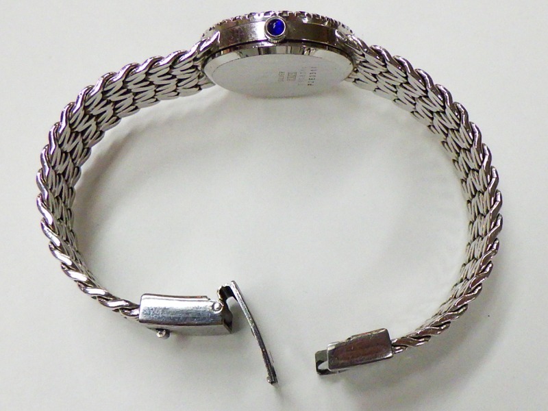 ★ レトロ ウォルサム　レディース ウォッチ Silver 925 クォ―ツ ストーンベゼル 黒 27080 ★ 動作品_7