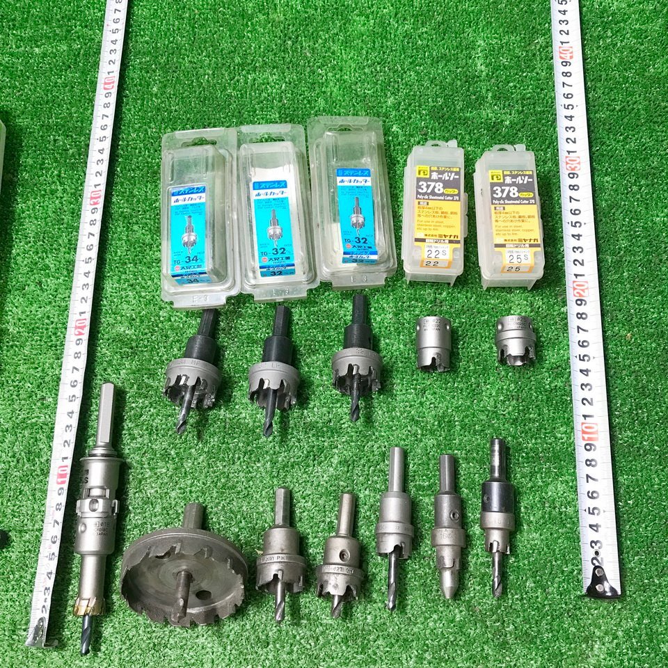 悦蒼e715 ミヤナガ 他 ■ホールソー/深穴ホールソー サイズ(φ15/16/18/22/25/27/30/32/34/71)等 取説付き ★計12点セット_8