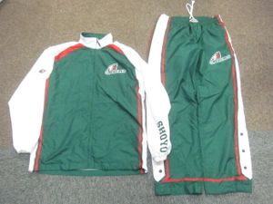 ベンチウォーマー　バスケットボールジャージ上下セットアップ　Mサイズ 緑白 松陽高校バ