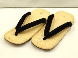 平和屋着物●男性　和装小物　雪駄　畳表　本革底　逸品　AABC4321ay