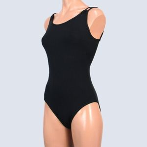 E9377★Energetiks レオタード 黒 シンプル レディースS おしゃれ 背中セクシー バレエ